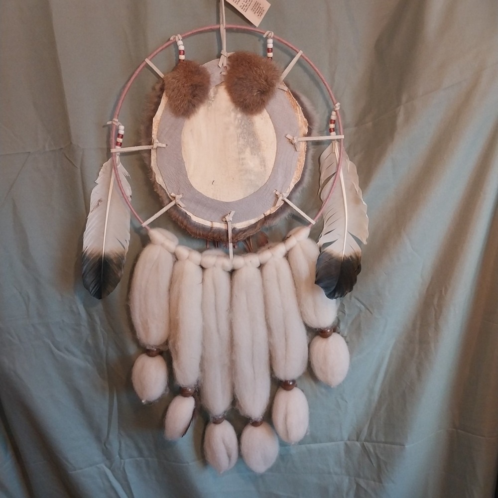 Dream Catcher Handmade Feathers Native American Mandella Shield Wall Hanging 28" - Picture 10 of 14